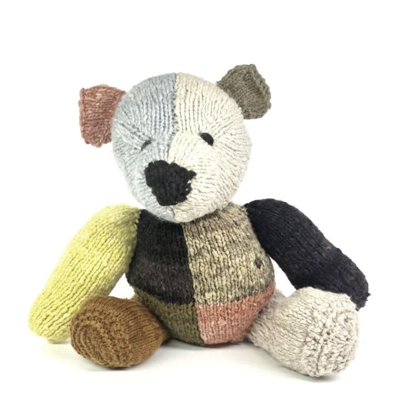 Wool Knit Buddy | Dee the Patchwork Bear - Aimee Nursing Gowns