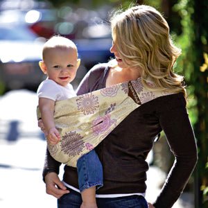 Aimee Nursing Gowns adjustable baby sling in soft fabric, designed for comfortable carrying and breastfeeding support.